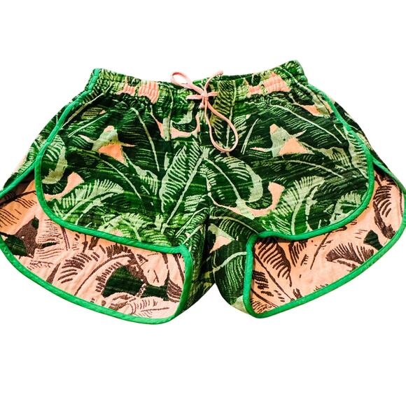 Judith March Green Pink Tapestry Shorts Floral NWT Pockets Small - Picture 1 of 7